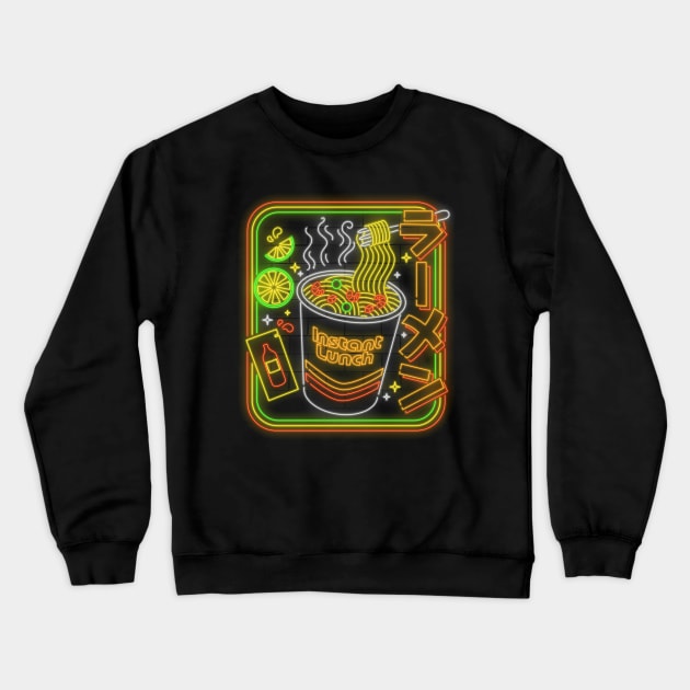 Instant lunch neon Crewneck Sweatshirt by Diegobadumx